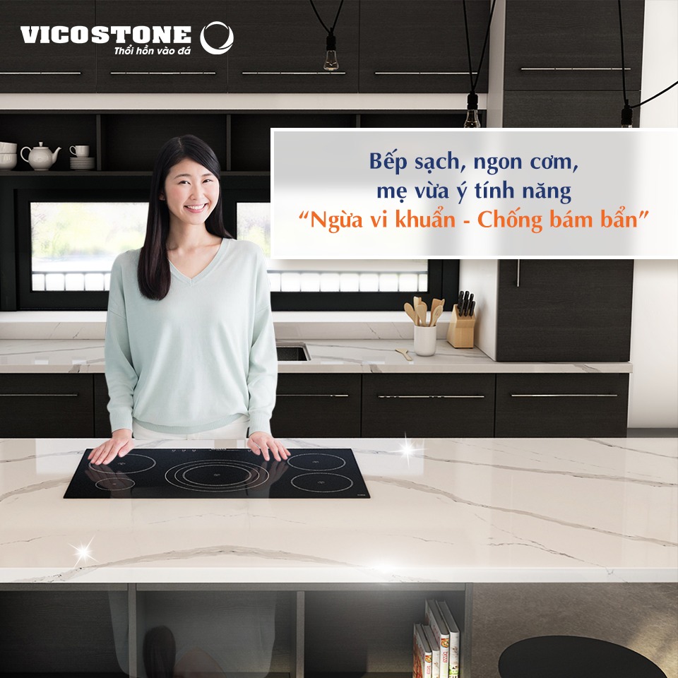 Đá ốp bàn bếp vicostone ninh bình