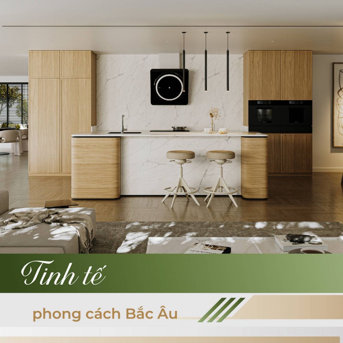 đá Vicostone Ninh Bình với phong cách Bắc Âu