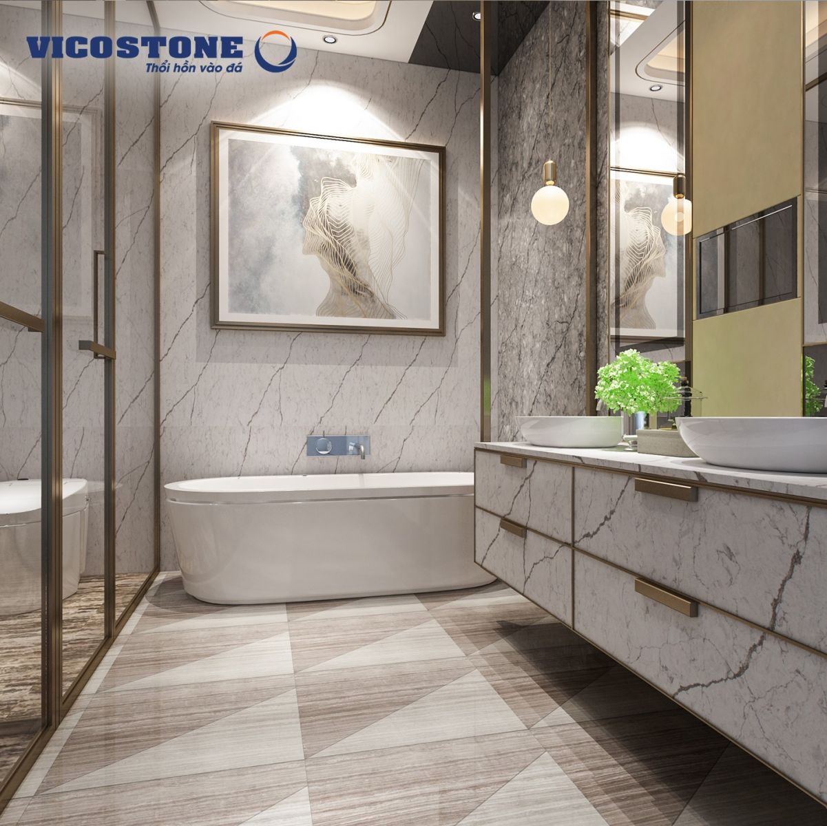 đá Vicostone làm Lavabo tại Ninh Bình