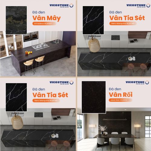 VẺ ĐẸP ĐỘC ĐÁO CỦA 4 MÀU VÂN HIỆU ỨNG ĐÁ ĐEN VICOSTONE